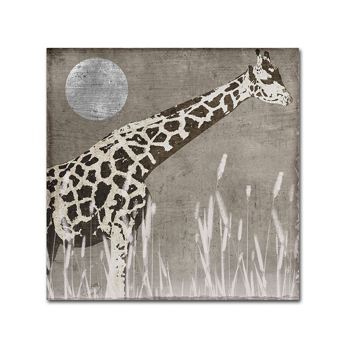 Color Bakery Moon Giraffe Canvas Wall Art 14 x 14 Image 1