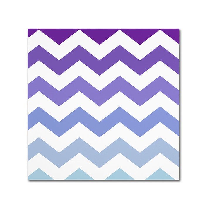 Color Bakery Purple-Blue Chevron Canvas Wall Art 14 x 14 Image 1