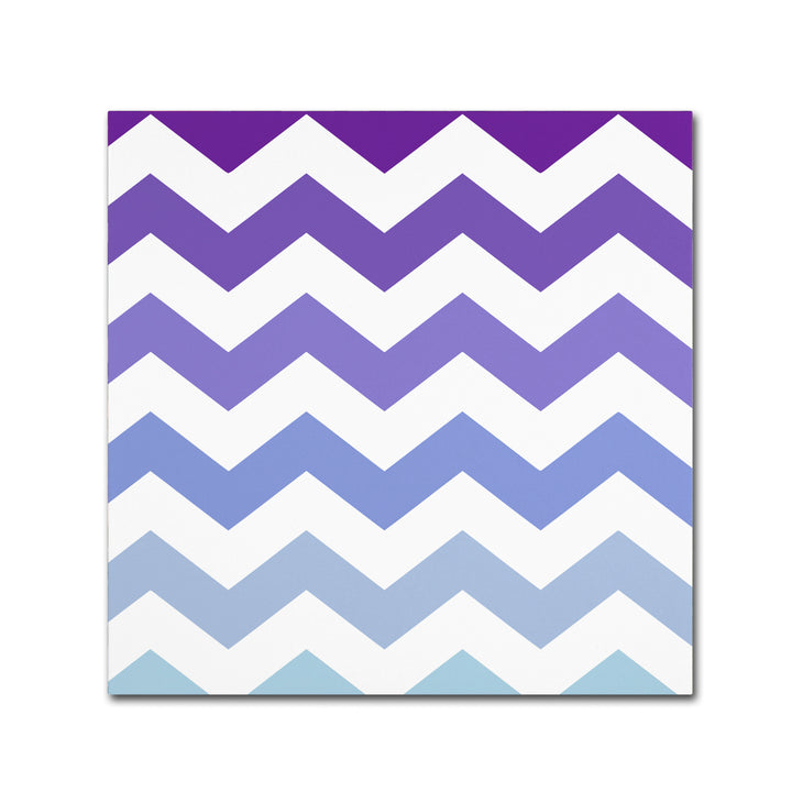 Color Bakery Purple-Blue Chevron Canvas Wall Art 14 x 14 Image 2