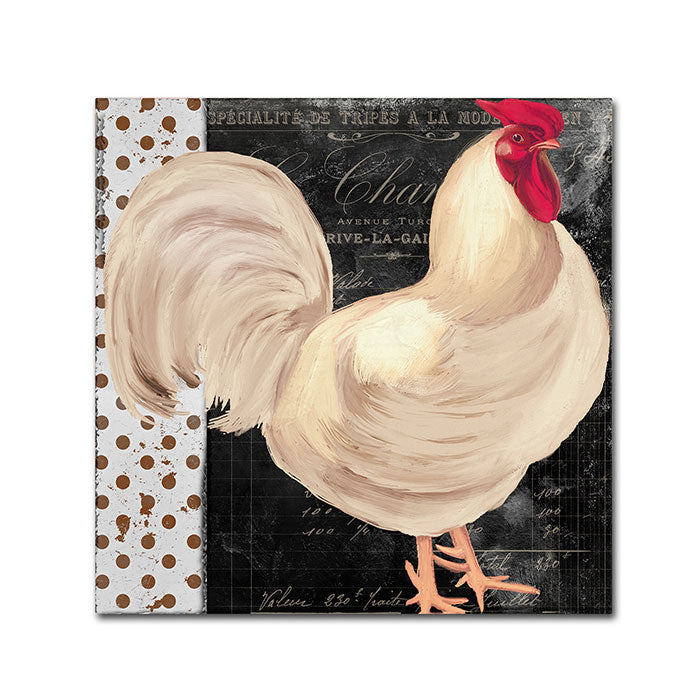 Color Bakery White Rooster Caf? I Canvas Wall Art 14 x 14 Image 1