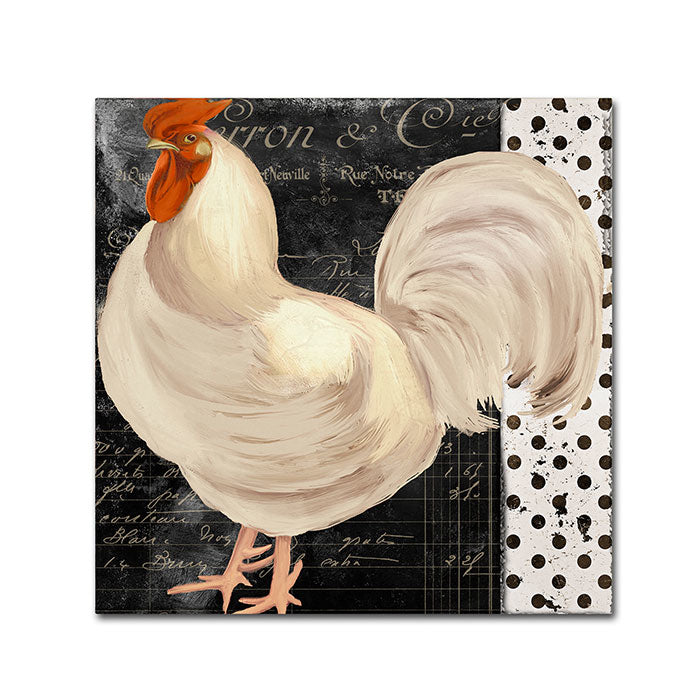 Color Bakery White Rooster Caf? II Canvas Wall Art 14 x 14 Image 1