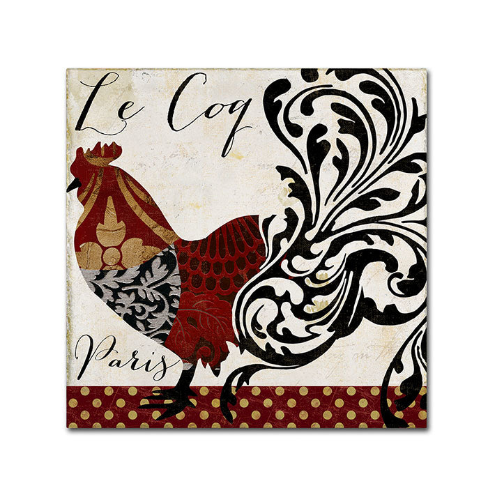 Color Bakery Roosters of Paris I Canvas Wall Art 14 x 14 Image 1