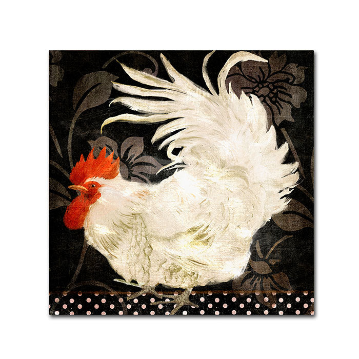 Color Bakery Rooster Damask I Canvas Wall Art 14 x 14 Image 1