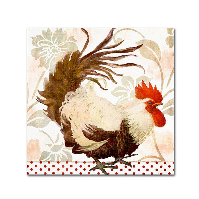 Color Bakery Rooster Damask II Canvas Wall Art 14 x 14 Image 1