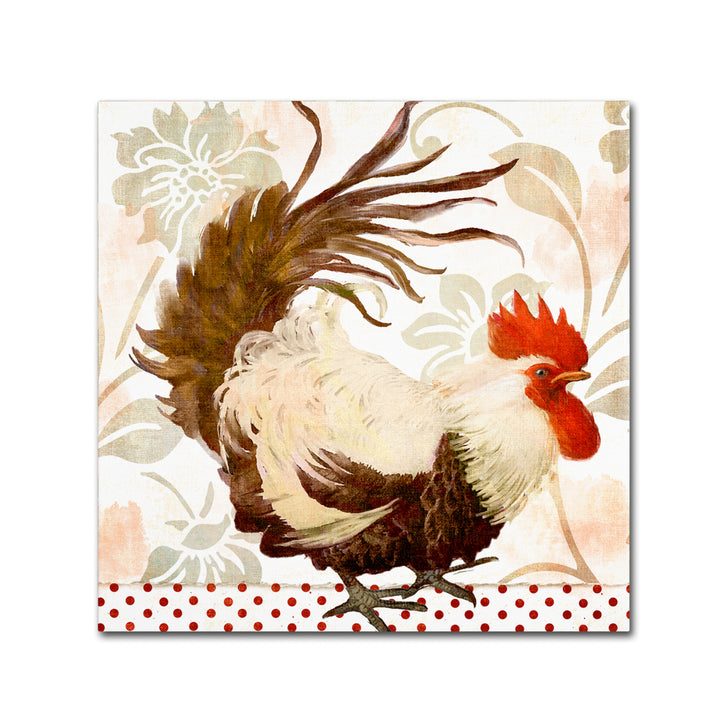 Color Bakery Rooster Damask II Canvas Wall Art 14 x 14 Image 2