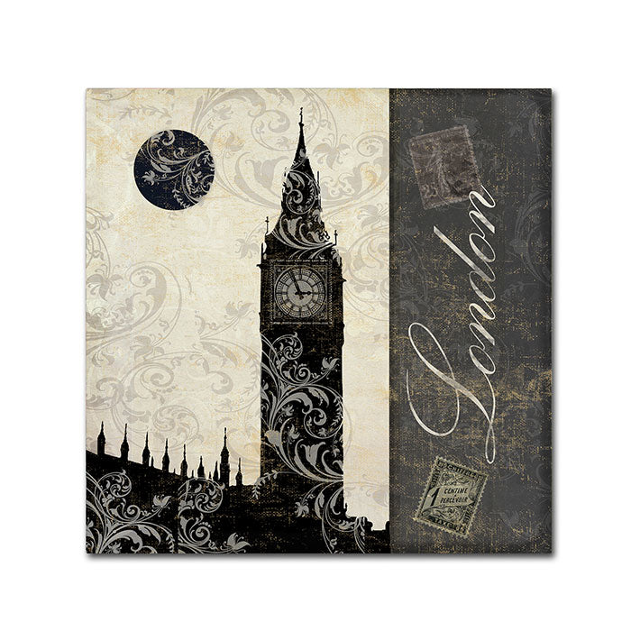 Color Bakery Moon Over London Canvas Wall Art 14 x 14 Image 1