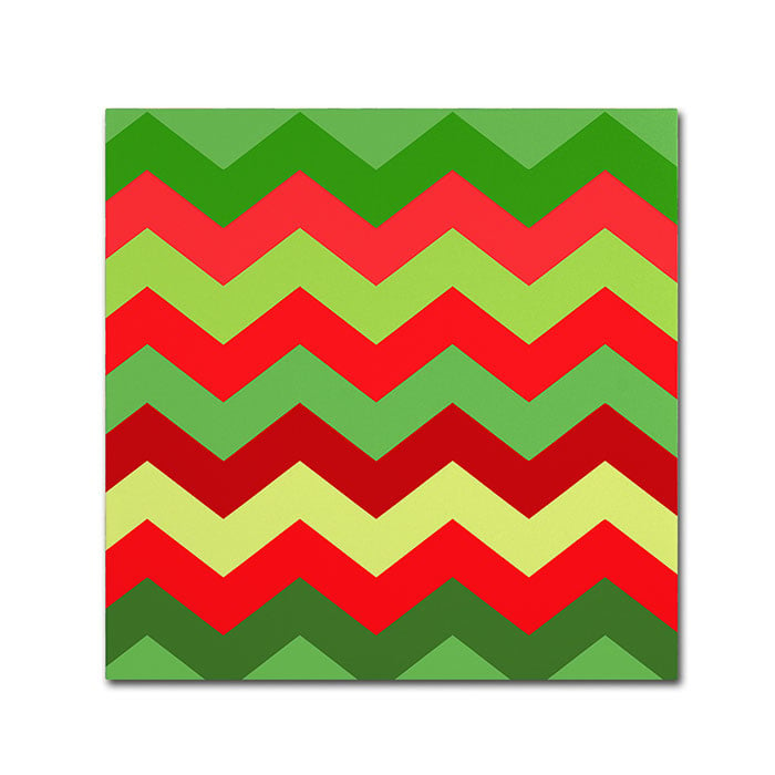 Color Bakery Xmas Chevron Canvas Wall Art 14 x 14 Image 1