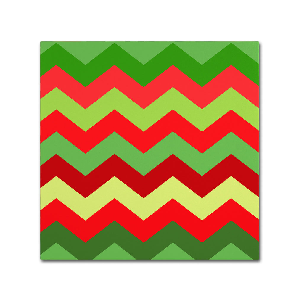 Color Bakery Xmas Chevron Canvas Wall Art 14 x 14 Image 2