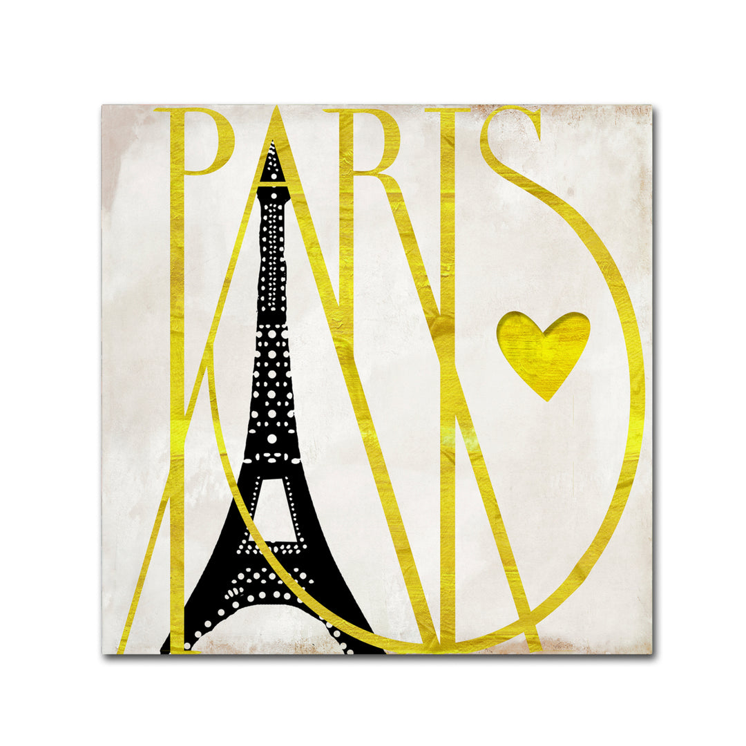 Color Bakery I Love Paris Canvas Wall Art 14 x 14 Image 2