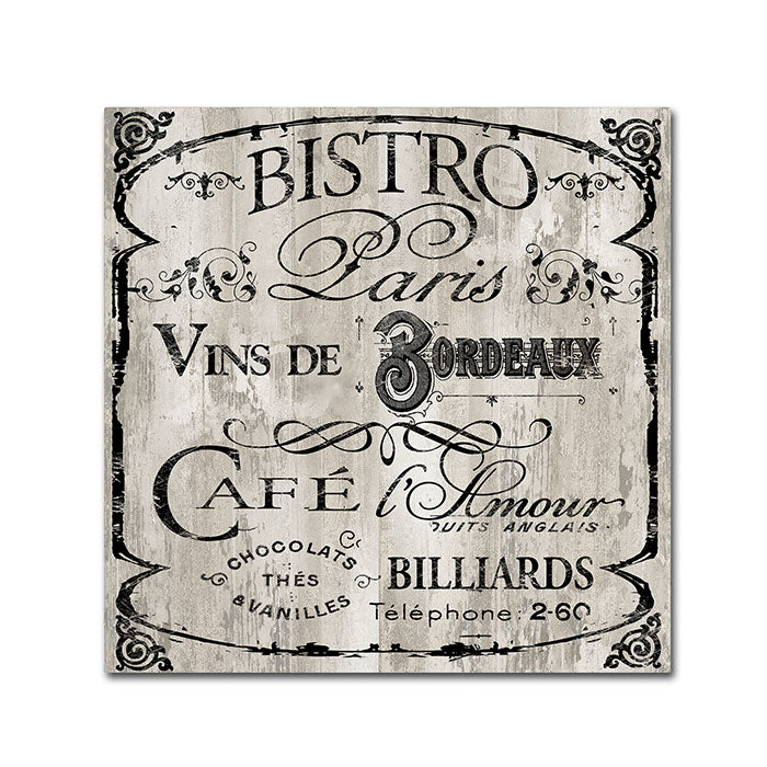 Color Bakery Paris Bistro III Canvas Wall Art 14 x 14 Image 1