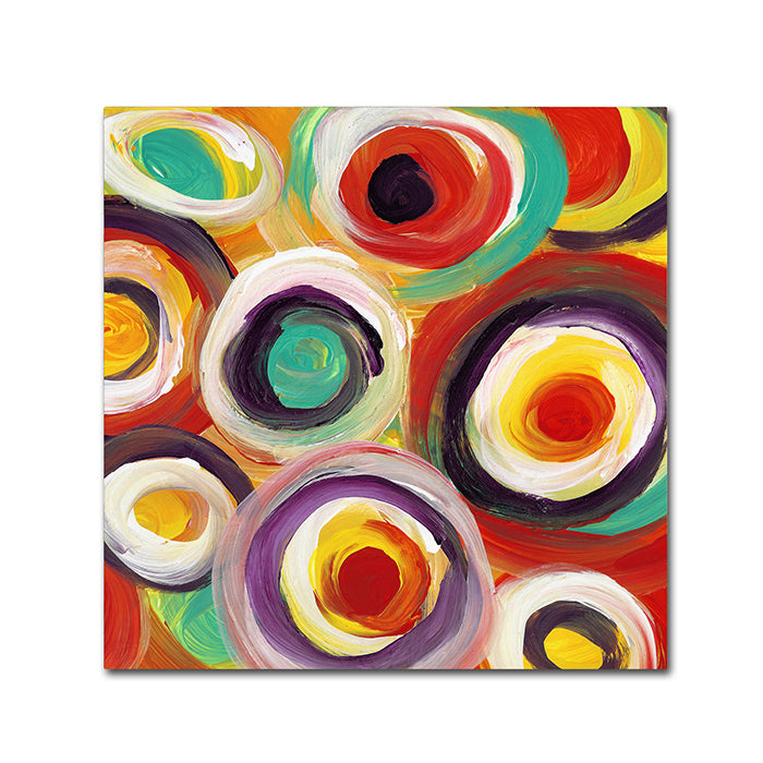 Amy Vangsgard Bright Bold Circles Square 1 Canvas Wall Art 14 x 14 Image 1