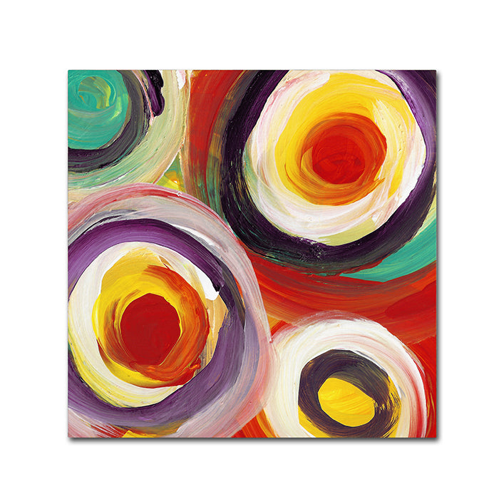 Amy Vangsgard Bright Bold Circles Square 3 Canvas Wall Art 14 x 14 Image 1