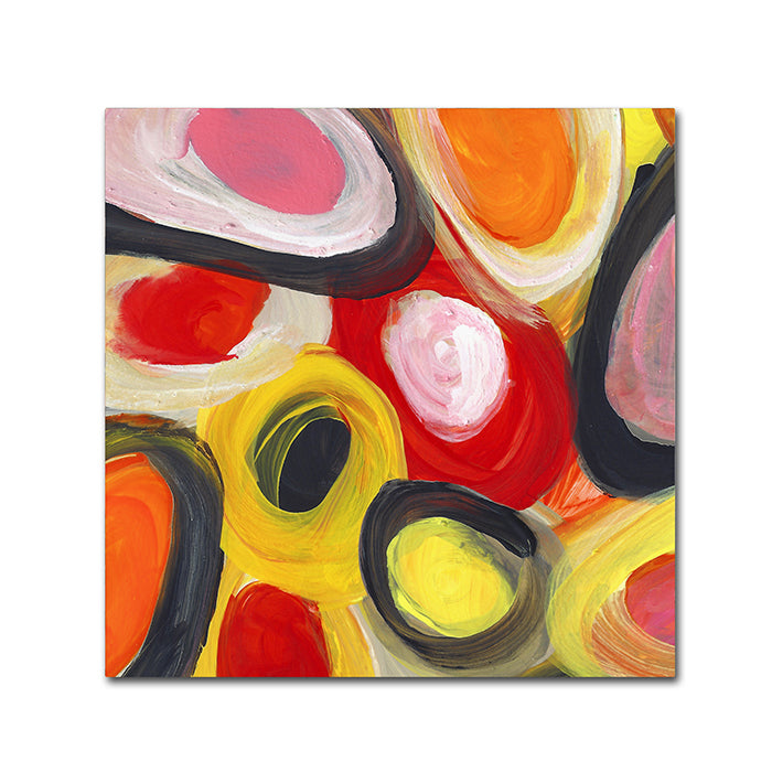 Amy Vangsgard Colorful Abstract Circles Square 3 Canvas Wall Art 14 x 14 Image 1