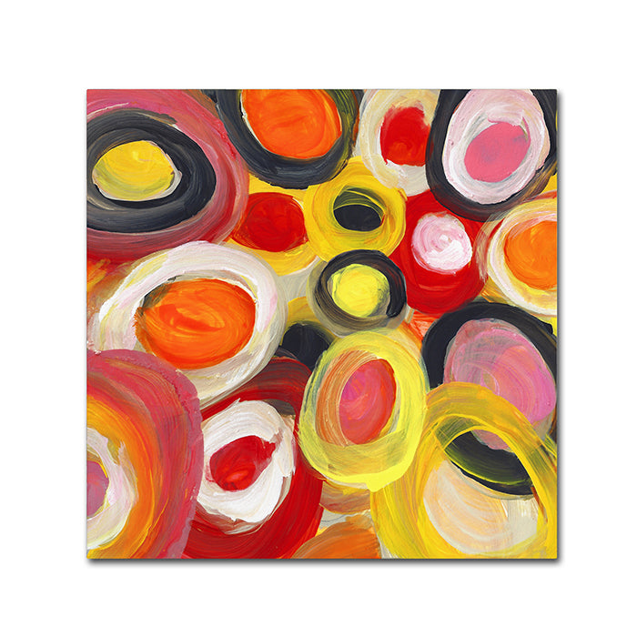 Amy Vangsgard Colorful Abstract Circles Square 1 Canvas Wall Art 14 x 14 Image 1