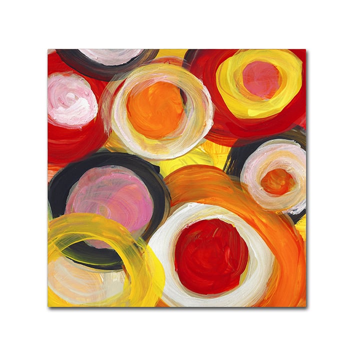 Amy Vangsgard Colorful Abstract Circles Square 2 Canvas Wall Art 14 x 14 Image 1