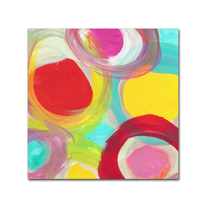 Amy Vangsgard Colorful Sun Circles Square 1 Canvas Wall Art 14 x 14 Image 1