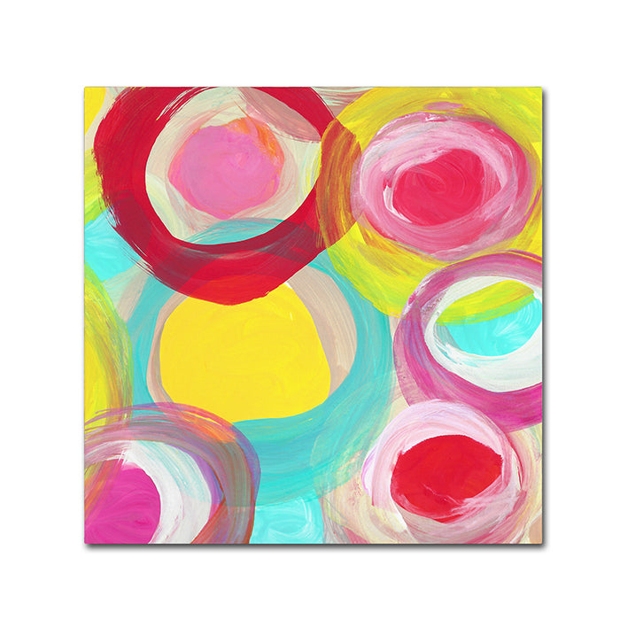 Amy Vangsgard Colorful Sun Circles Square 5 Canvas Wall Art 14 x 14 Image 1