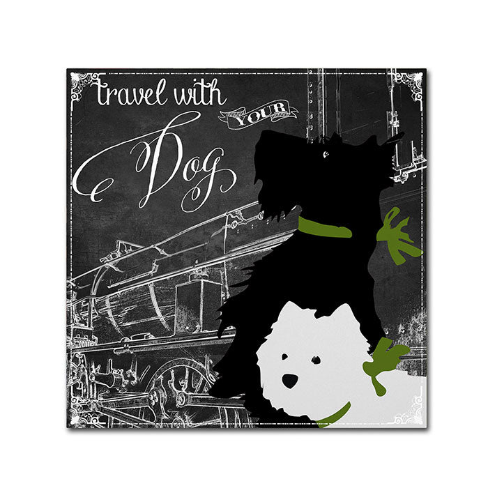 Color Bakery Travel With Your Dog Canvas Wall Art 14 x 14 Image 1