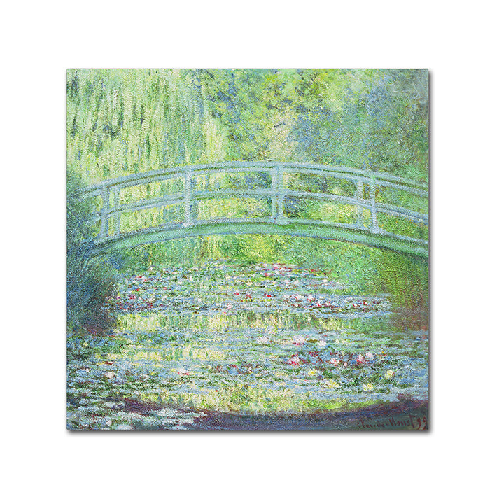 Claude Monet Waterlily Pond-The Bridge II Canvas Wall Art 14 x 14 Image 1