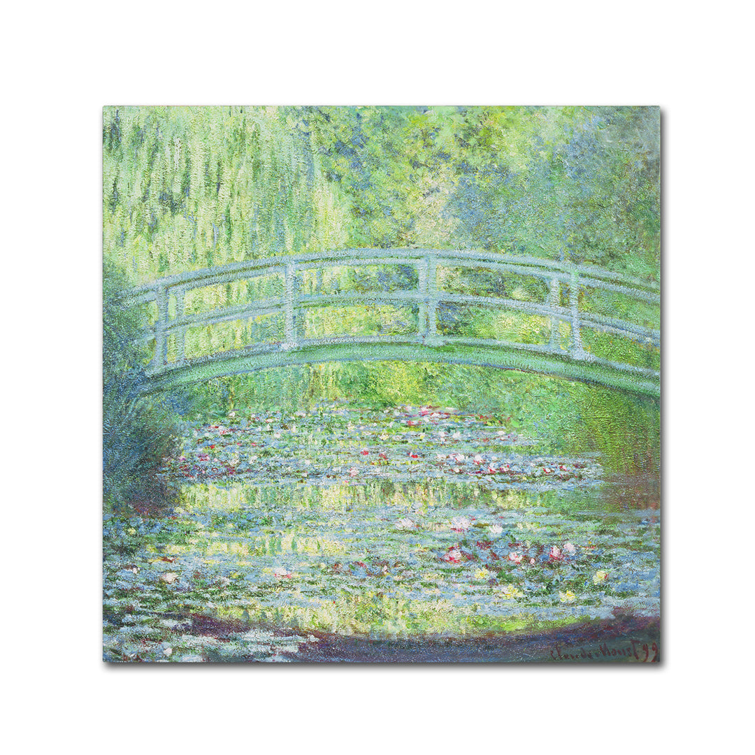 Claude Monet Waterlily Pond-The Bridge II Canvas Wall Art 14 x 14 Image 2