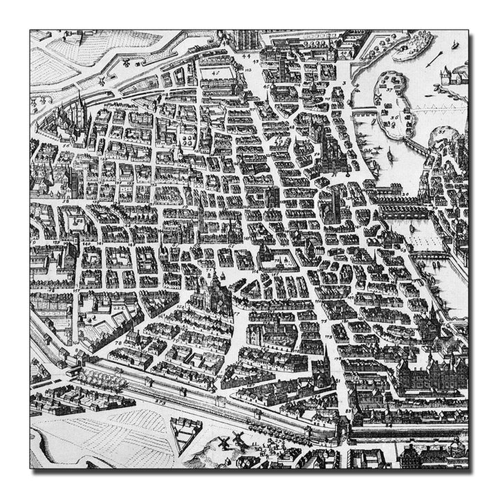 Map of Paris 1620 Canvas Wall Art 14 x 14 Image 1