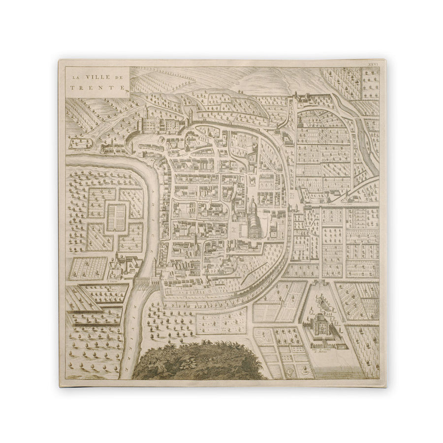 Pierre Mortier Map of Trento 1704 Canvas Wall Art 14 x 14 Image 1