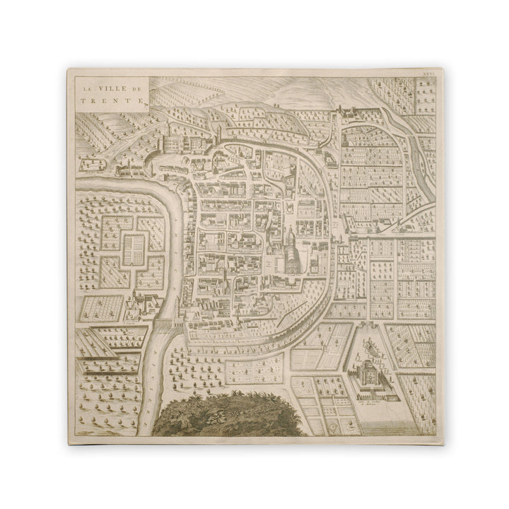 Pierre Mortier Map of Trento 1704 Canvas Wall Art 14 x 14 Image 2