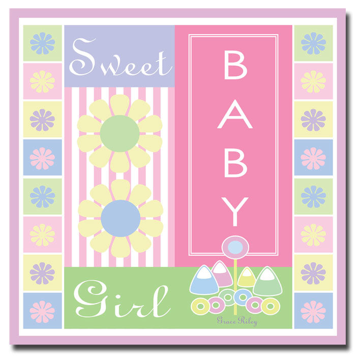 Grace Riley Sweet Baby Girl Canvas Wall Art 14 x 14 Image 1