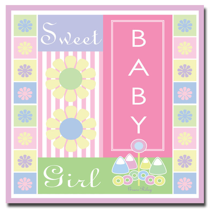 Grace Riley Sweet Baby Girl Canvas Wall Art 14 x 14 Image 2