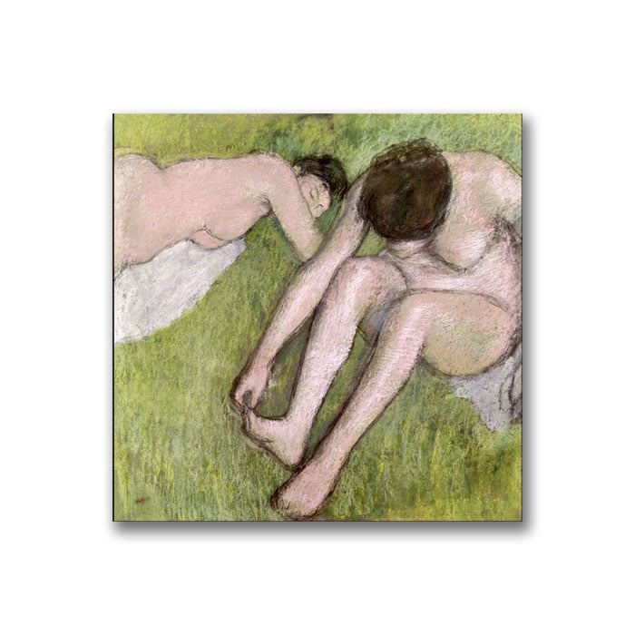 Edgar Degas Two Bathers on the Grass Canvas Wall Art 14 x 14 Image 1