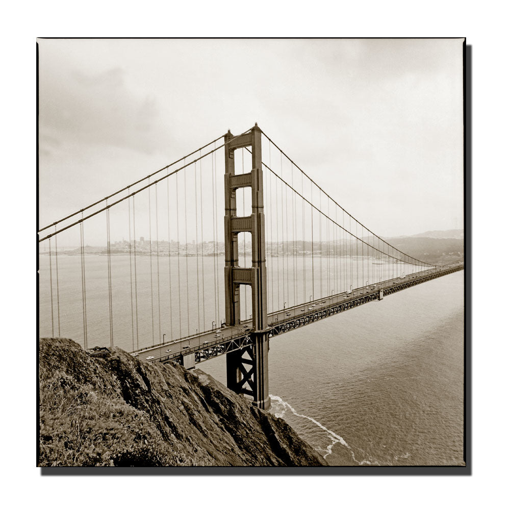Preston Golden Gate Bridge  Canvas Wall Art 14 x 14 Image 2