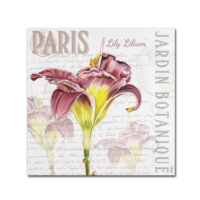 Jennifer Redstreake Paris Botanique Lily Burgundy Canvas Wall Art 14 x 14 Image 1