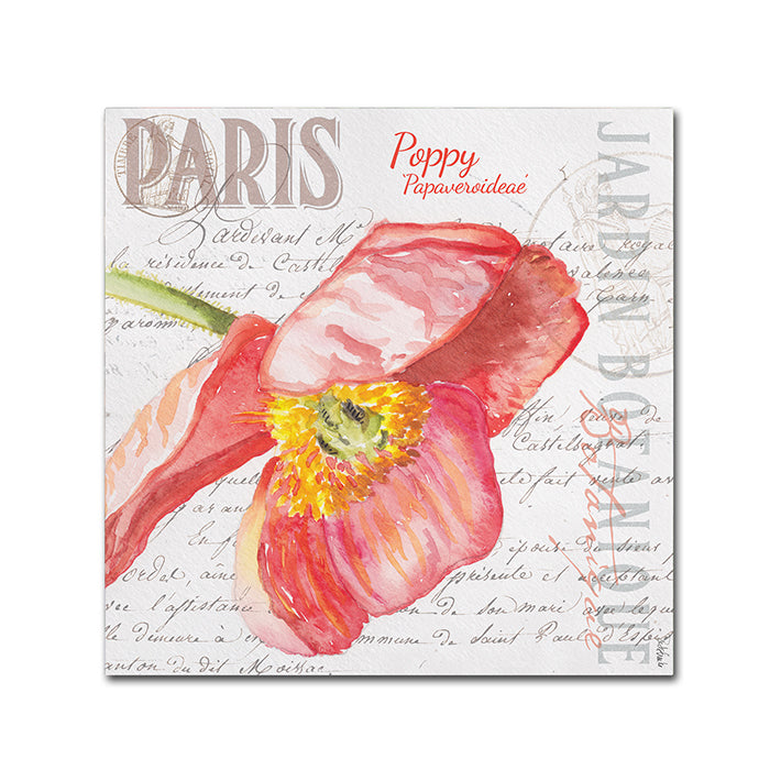 Jennifer Redstreake Paris Botanique Red Poppy Canvas Wall Art 14 x 14 Image 1