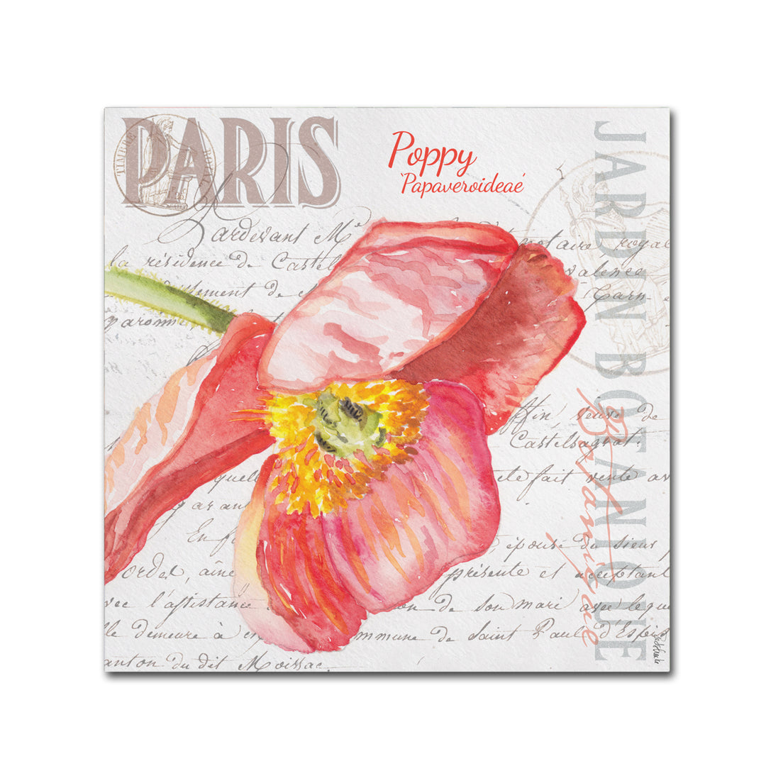 Jennifer Redstreake Paris Botanique Red Poppy Canvas Wall Art 14 x 14 Image 2