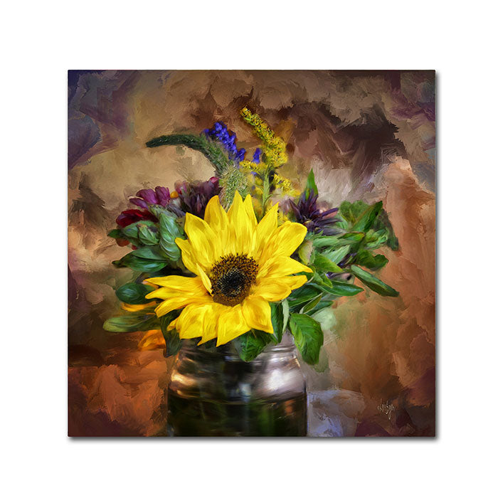 Lois Bryan A Jar of Wildflowers Canvas Wall Art 14 x 14 Image 1