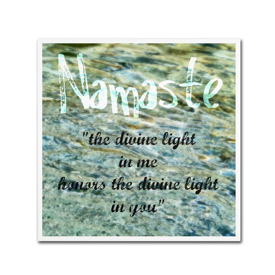 Michelle Calkins Namaste with Water Pool Canvas Wall Art 14 x 14 Image 1