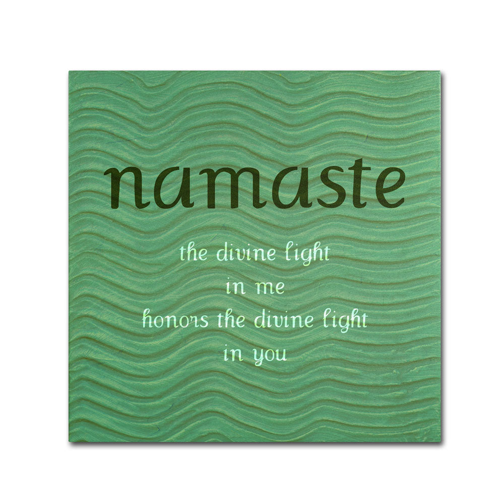 Michelle Calkins Namaste with Blue Waves Canvas Wall Art 14 x 14 Image 1