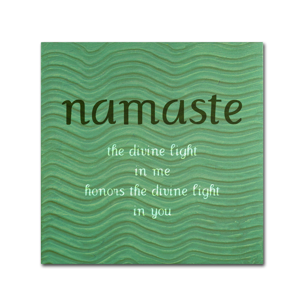 Michelle Calkins Namaste with Blue Waves Canvas Wall Art 14 x 14 Image 2