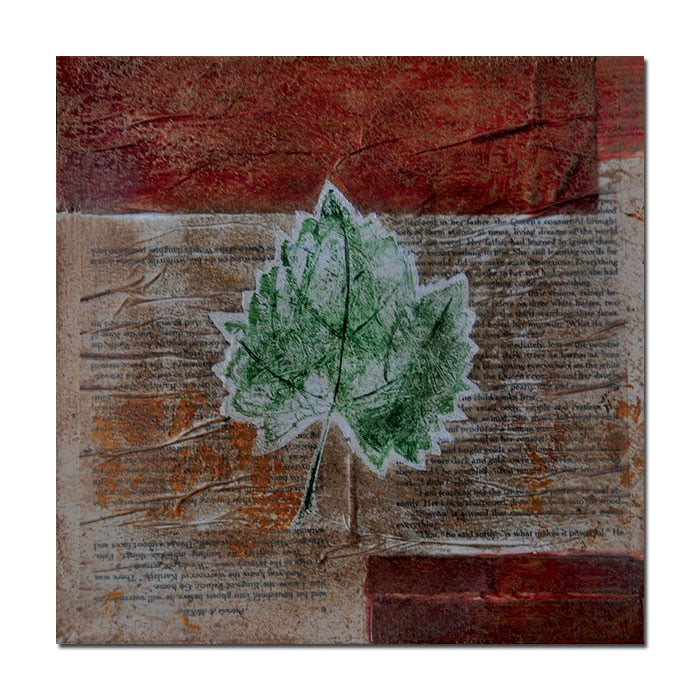 Rusty Leaf by Nicole Dietz-14x14 Canvas Wall Art 14 x 14 Image 1