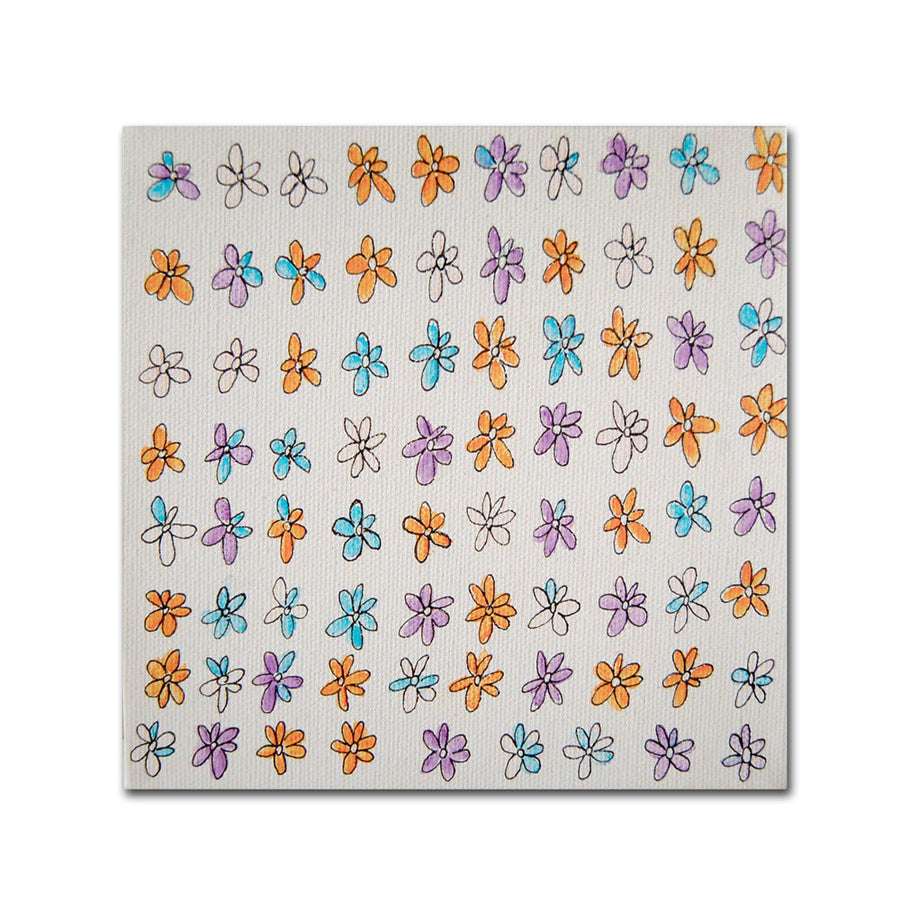 Nicole Dietz Flower Pattern Canvas Wall Art 14 x 14 Image 1