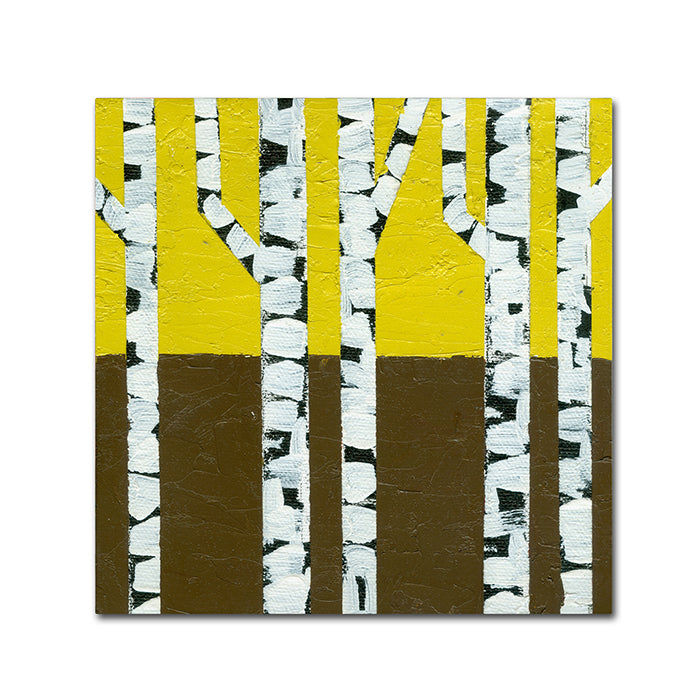 Michelle Calkins Seasonal Birches - Fall Canvas Wall Art 14 x 14 Image 1