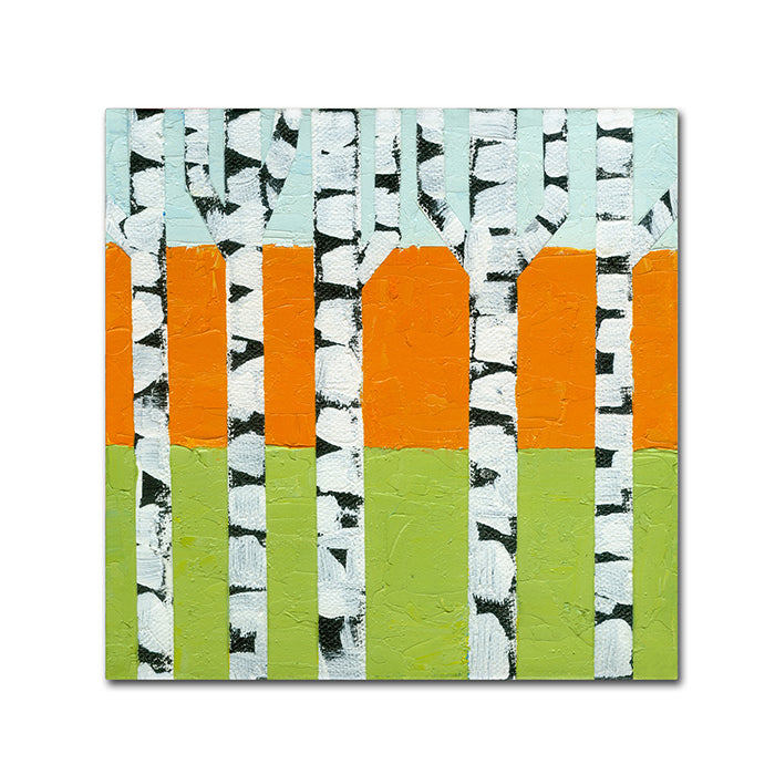 Michelle Calkins Seasonal Birches - Spring Canvas Wall Art 14 x 14 Image 1