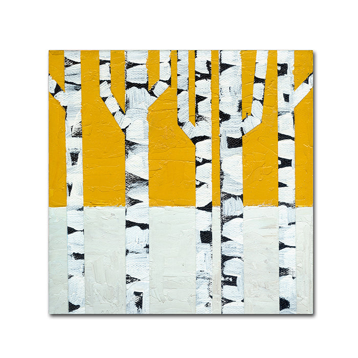 Michelle Calkins Seasonal Birches - Winter Canvas Wall Art 14 x 14 Image 1