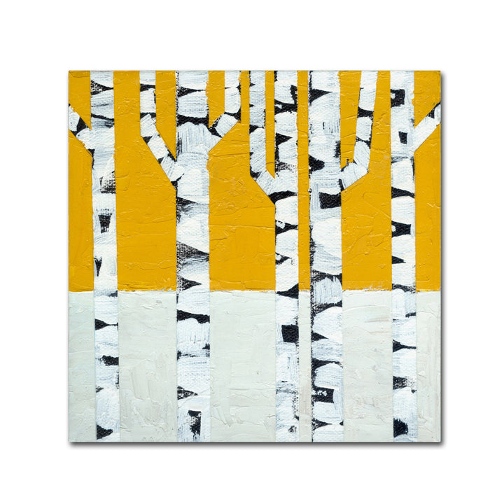 Michelle Calkins Seasonal Birches - Winter Canvas Wall Art 14 x 14 Image 2