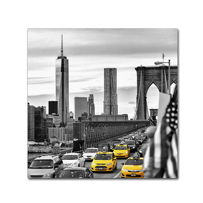 Philippe Hugonnard Taxis in York Canvas Wall Art 14 x 14 Image 1