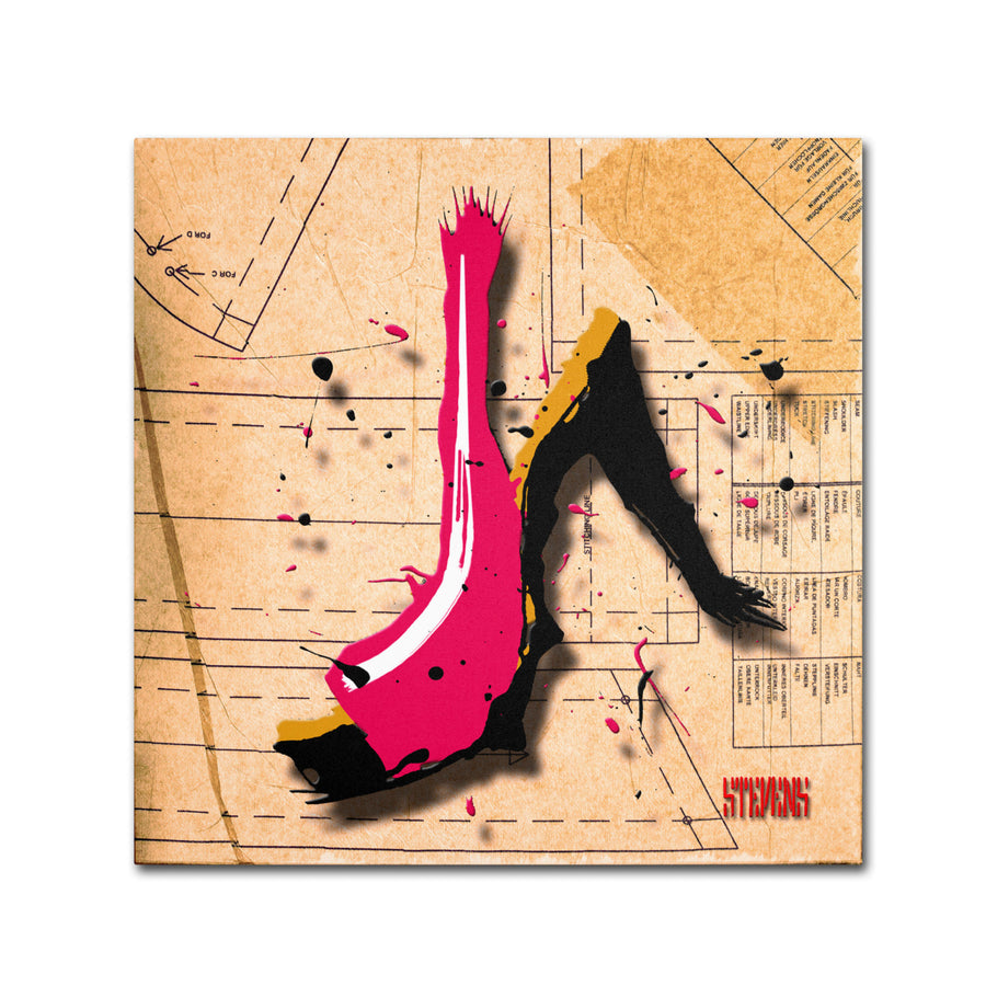 Roderick Stevens Suede Heel Pink Canvas Wall Art 14 x 14 Image 1