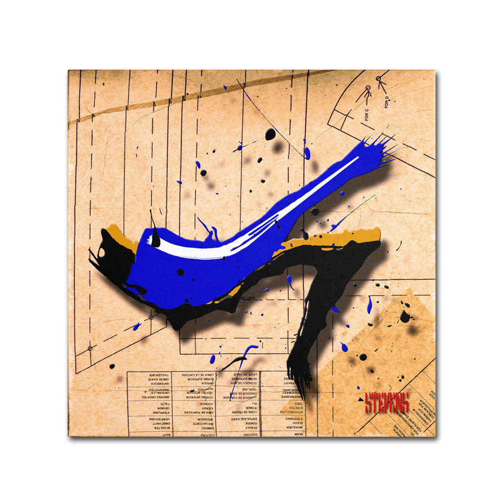 Roderick Stevens Suede Heel Blue Canvas Wall Art 14 x 14 Image 1