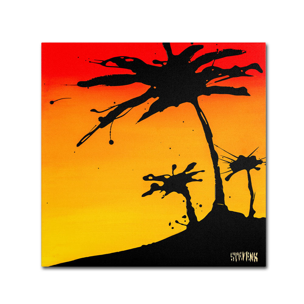 Roderick Stevens Palm Tree Sunset Canvas Wall Art 14 x 14 Image 1