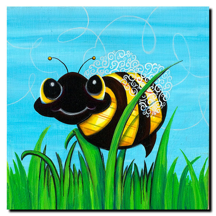 Bee at Play by Sylvia Masek Canvas Wall Art 14 x 14 Image 1