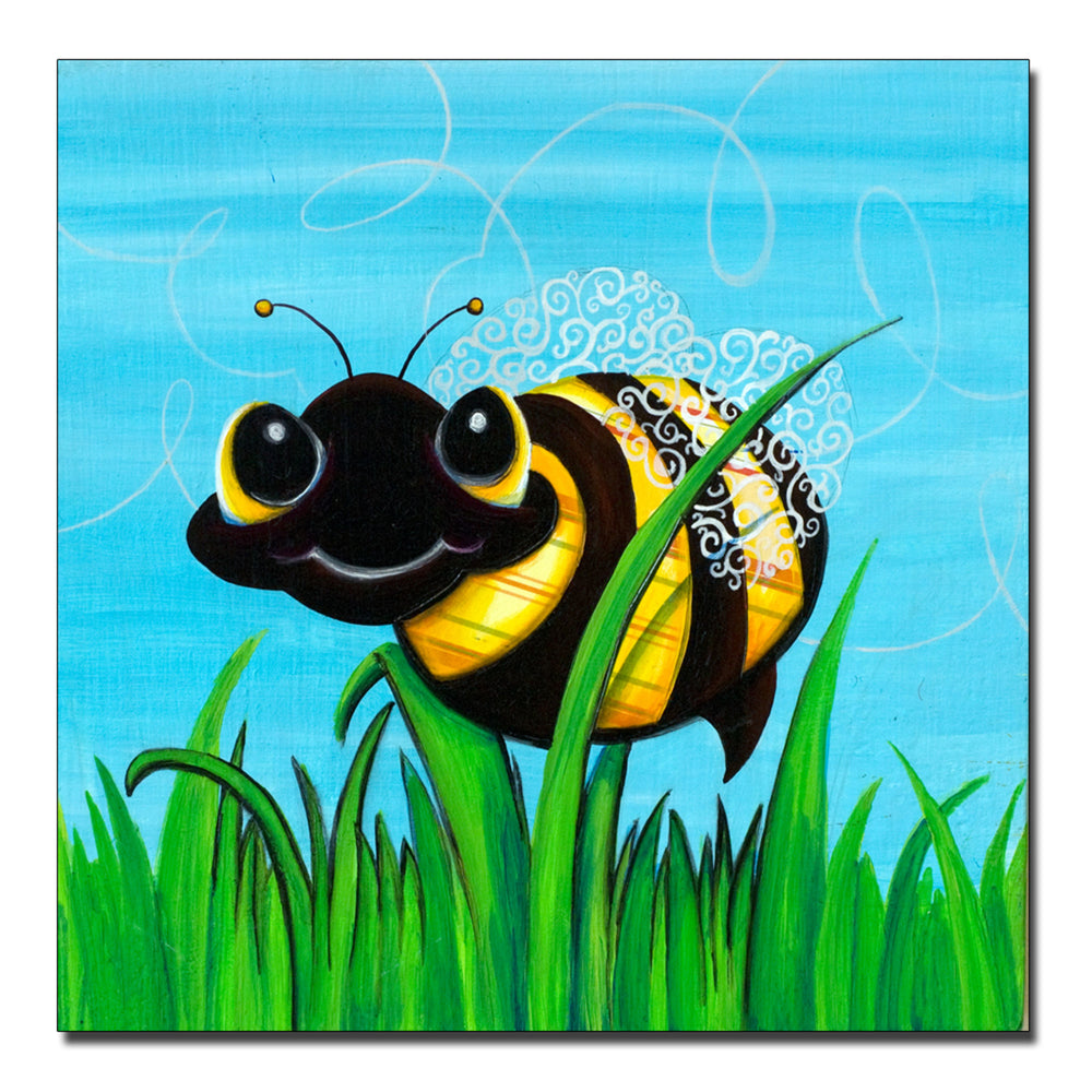 Bee at Play by Sylvia Masek Canvas Wall Art 14 x 14 Image 2